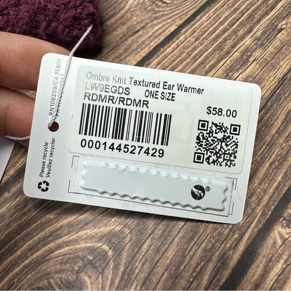 NWT Lululemon Ombre Knit Textured Ear Warmer ONE SIZE (Red Merlot) - Picture 9 of 10